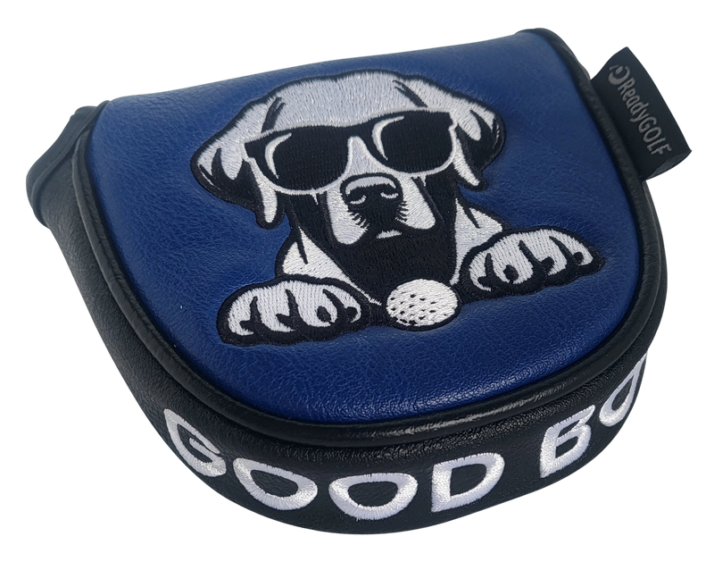 Black Lab (Good Boy) Embroidered Putter Cover by ReadyGOLF  -  Mallet