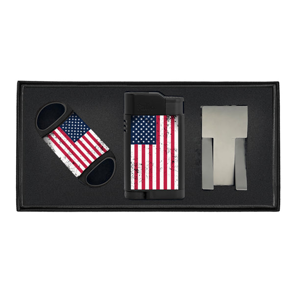 Palio Ballista Cigar Cutter USA Flag Gift Set