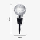 Golf Ball Wine & Champagne Bottle Stopper - Mouth-Blown Lead-Free Clear Glass Stopper, Novelty Glassware Beverage Cork, Wine Top Decoration, Gift for Red or White Wine & Golf Lover Alike 3.8"L