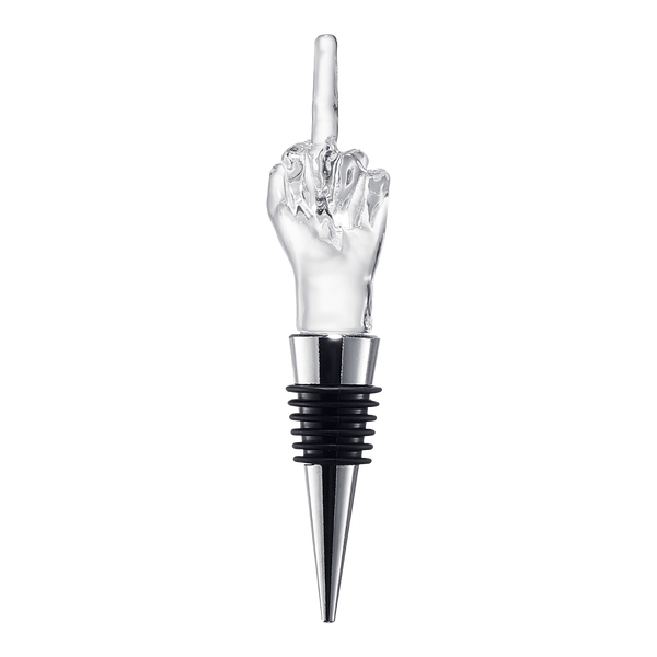Unique Wine Bottle Stopper - Funny Wine Cork Beverage Bottle Sealer, Middle Finger Shaped Gag Gift For Wine Connoisseur & Lover, Reusable Glass Sealing Plug, Silicone Bottle Cap For Him, Her