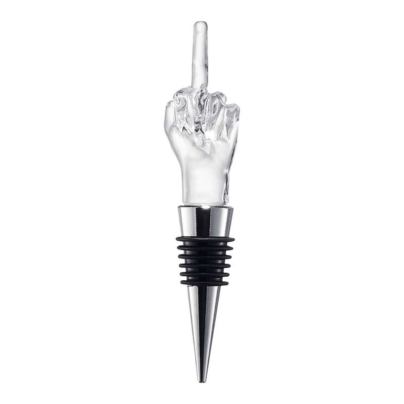 Unique Wine Bottle Stopper - Funny Wine Cork Beverage Bottle Sealer, Middle Finger Shaped Gag Gift For Wine Connoisseur & Lover, Reusable Glass Sealing Plug, Silicone Bottle Cap For Him, Her