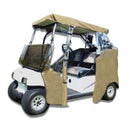 2 Passenger 3 Sides Golf Cart Driving Enclosure Cover Open Front Taupe