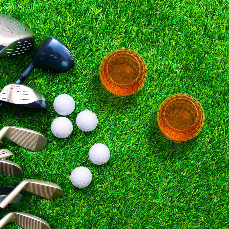 Golf Whiskey Glasses | 15 OZ Golf Ball Shaped Old Fashioned Liquor, Cocktail Glass, Crystal Unique & Fun Drinking Glassware Accessories, Gift For Him, Husband, Father, Boyfriend, Her