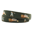 Charleston Belt Golf Forever Leather Needlepoint Belt