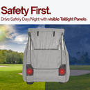 2 Passenger Driveable Golf Cart Enclosure Golf Cart Rain Cover YKK Door Zippers - Grey