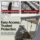 2 Passenger Driveable Golf Cart Enclosure Golf Cart Rain Cover YKK Door Zippers - Grey