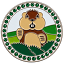 Dancing Gopher Crystal Golf Ball Marker & Hat Clip by ReadyGOLF