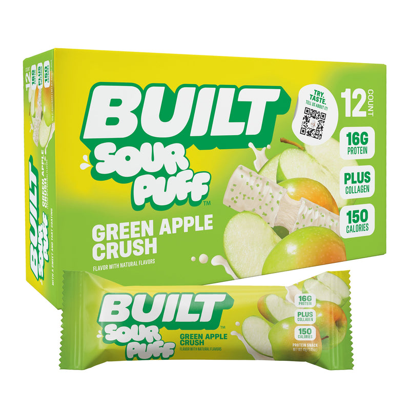 Green Apple Crush Protein Bars (Box of 12) by Built