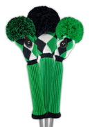 Just 4 Golf: Diamond Knit Headcover Set - Green, Black & White
