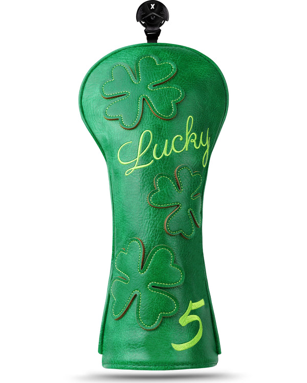 Green Lucky Four Leaf Clover Embroidered 5 Wood Headcover