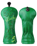 Green Lucky Four Leaf Clover Embroidered 5 Wood Headcover