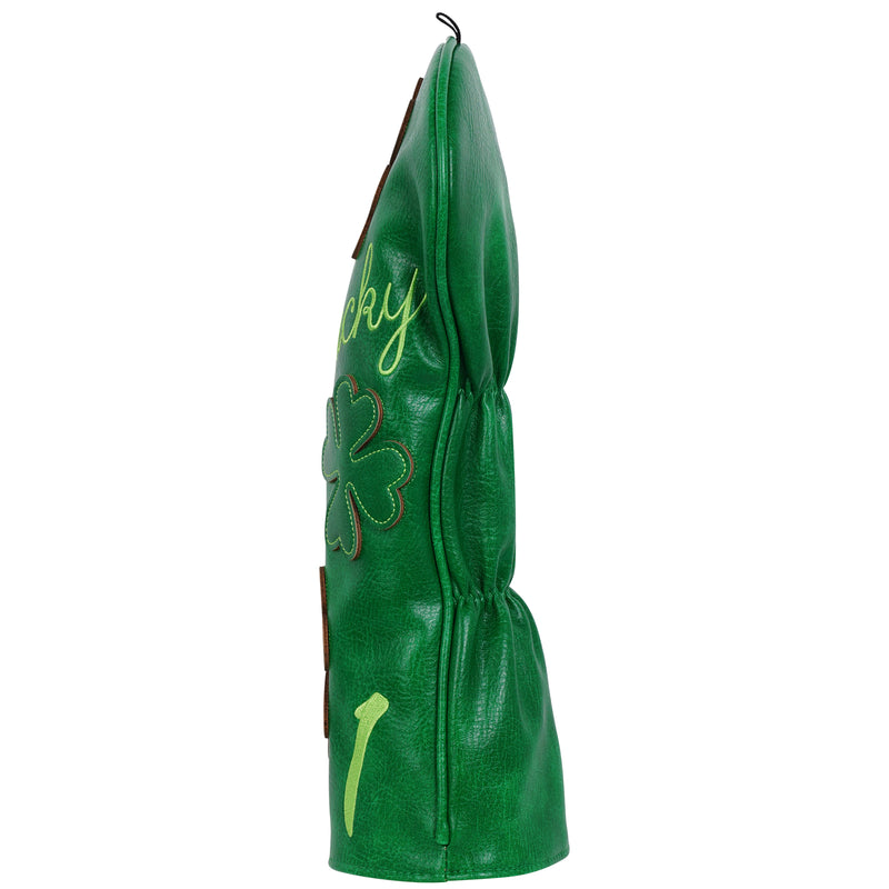 Green Lucky Four Leaf Clover Embroidered Driver Headcover