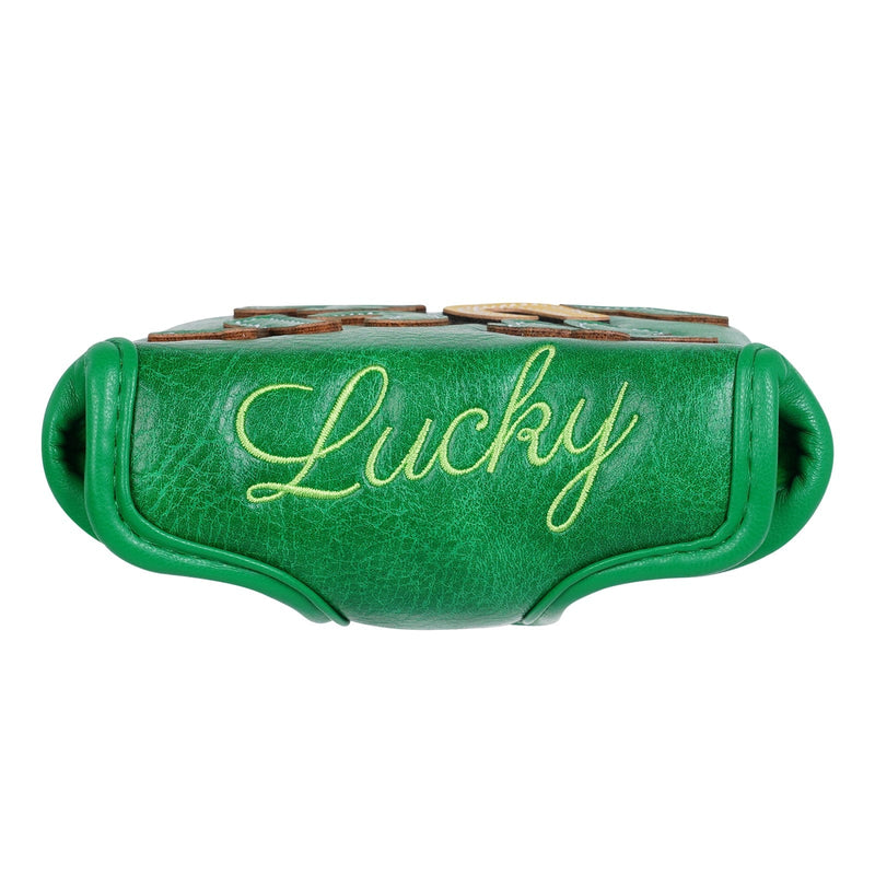 Green Lucky Four Leaf Clover Embroidered Mallet Putter Cover
