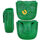 Green Lucky Four Leaf Clover Embroidered Mallet Putter Cover