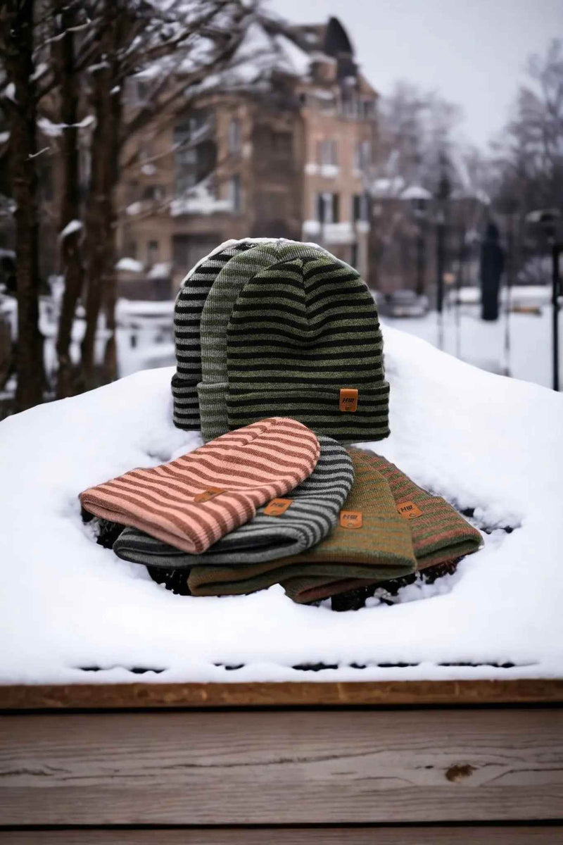 HAAKWEAR Classic RORO Cuffed Beanie / Hat - Black / Gray, Made in USA