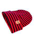 HAAKWEAR Classic RORO Cuffed Beanie / Hat - Black / Red, Made in USA