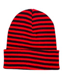 HAAKWEAR Classic RORO Cuffed Beanie / Hat - Black / Red, Made in USA