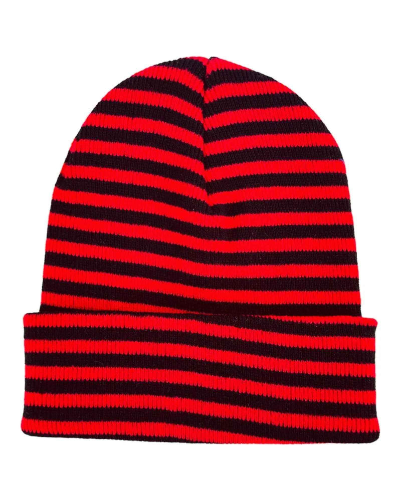 HAAKWEAR Classic RORO Cuffed Beanie / Hat - Black / Red, Made in USA