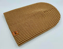 HAAKWEAR Cuffed Wide Ribbed Striped Beanie / Hat, Brown / Beige, Limited Edition - Made in USA