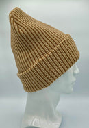 HAAKWEAR Cuffed Wide Ribbed Striped Beanie / Hat, Brown / Beige, Limited Edition - Made in USA