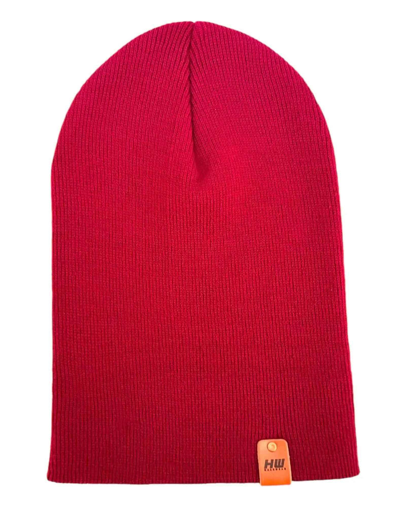 HAAKWEAR Knit Cuffed Classic Beanie / Hat - Burnt Maroon, Made in USA
