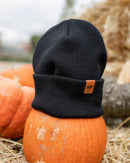 HAAKWEAR Beanie Made in USA - Classic Charcoal Black Knit Cuffed Hat