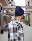 HAAKWEAR Denim Blue Knit Beanie - Cuffed Classic Hat, Made in USA