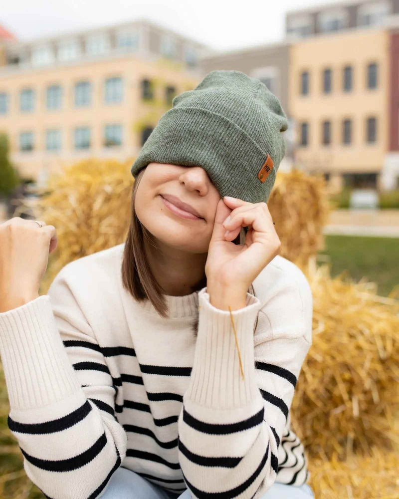 HAAKWEAR Knit Cuffed Classic Beanie / Hat - Forest Green, Made in USA