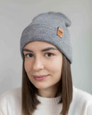 HAAKWEAR Knit Beanie - Classic Cuffed Hat in Koala Gray, Made in USA