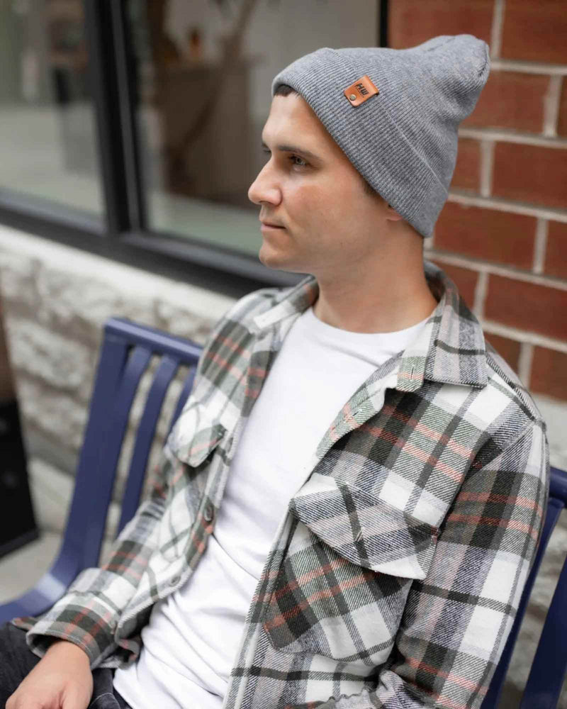 HAAKWEAR Knit Beanie - Classic Cuffed Hat in Koala Gray, Made in USA