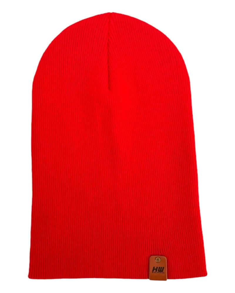 HAAKWEAR Knit Cuffed Classic Beanie / Hat - Scarlet Red, Made in USA