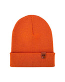 HAAKWEAR Knit Cuffed Classic Beanie / Hat - Tiger Orange, Made in USA