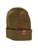 HAAKWEAR H Stitch RORO Cuffed Beanie (Patent Pending Design) Brown / Green, Made in USA