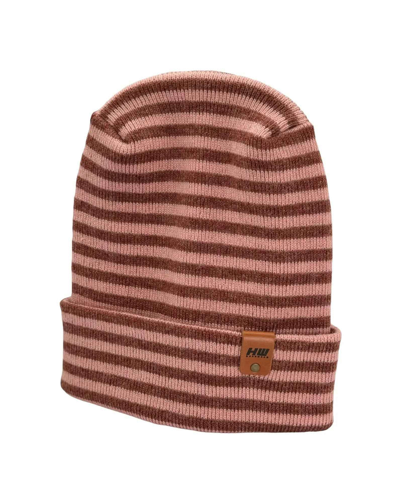 HAAKWEAR H Stitch RORO Cuffed Beanie (Patented Design) Burgundy / Pink, Made in USA
