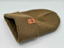 HAAKWEAR Traditional Contrast Cuffed Beanie Hat - Brown / Green, Made in USA