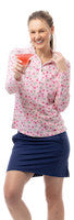 SanSoleil: Ladies Soltek Lux Long Sleeve Print Mock - 900621