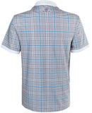 Tattoo Golf: Men's HT Plaid Cool-Stretch Golf Shirt - Blue/Grey Clothing