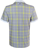 Tattoo Golf: Men's HT Plaid Cool-Stretch Golf Shirt - Yellow/Grey Clothing