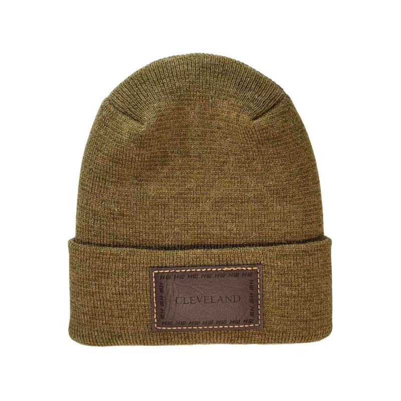 Haakwear Cleveland H Stitch Cuffed Beanie - Made in USA Hats (Limited Edition) - Brown / Green Fusion