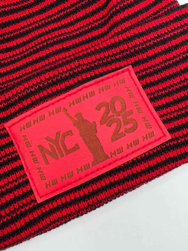 H-Stitch™ Contrast Cuffed Beanie – Black/Red | New Year 2025 Limited Edition | Made in USA