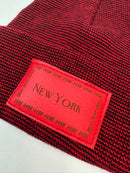 Haakwear New York Classic Fusion Cuffed Beanie / Hat, Made in USA (Limited Edition) - Black / Red Fusion