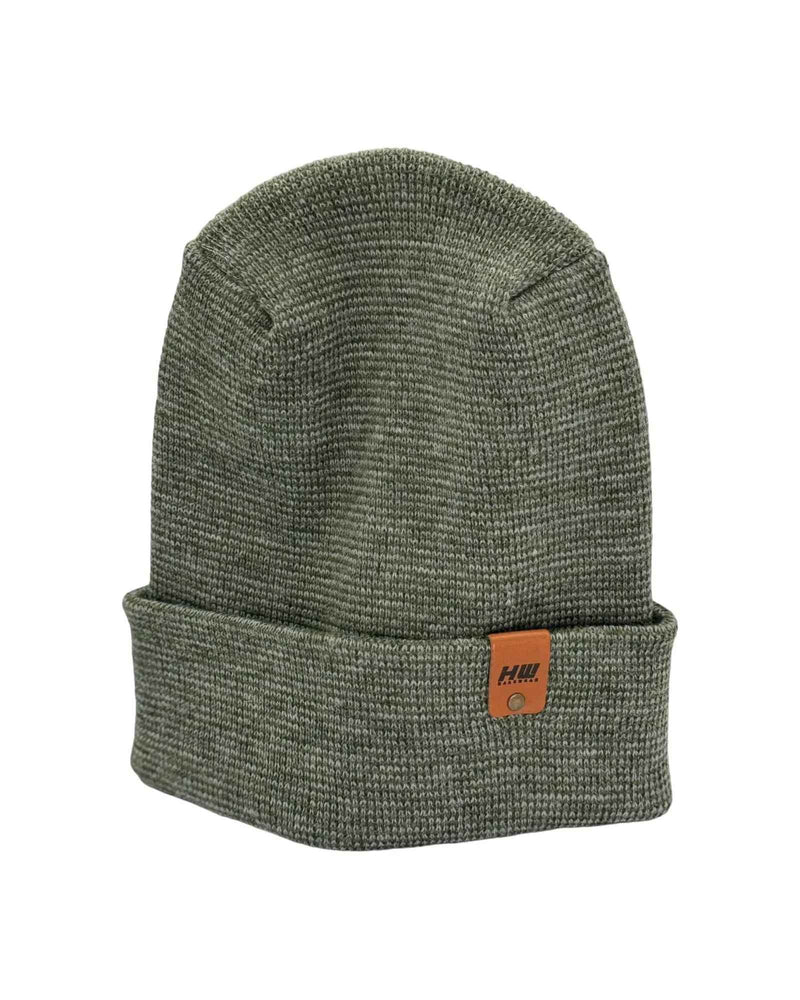 Haakwear H Stitch Fusion Cuffed Beanie / Hat (Patened Design) Gray / Green, Made in USA