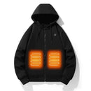 LITEGUEST USB Heated Hoodie 5-Zone Heated Zip-up Hooded Sweatshirt