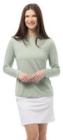 SanSoleil: Ladies UPF 50 Solmelange L/S Stripe Hoodie - 900451MM