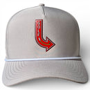 Golf Neon Arrow Sign Golf Hat | Snapback Cap | Built-in Magnetic Ball Marker Holder + Marker Included | Adjustable Light Gray