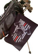 Firefighter Helmet Microfiber Golf Towel - Golf Towel Gift with Bag Clip