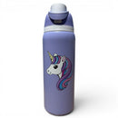 Hydration Bottle – Cute Unicorn | 32oz Insulated Stainless Steel | Flip Straw Lid w/ Handle
