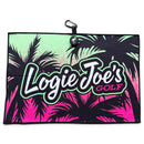 Neon Palms Golf Towel | 24” x 16” Microfiber Towel | Magnetic Clip & Carabiner | Premium Golf Accessory