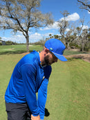 Water Ball Golf Hat | Snapback Cap | Built-in Magnetic Ball Marker Holder + Marker Included | Adjustable Blue