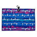 Miami Frequency Golf Towel | 24” x 16” Microfiber Towel | Magnetic Clip & Carabiner | Premium Golf Accessory